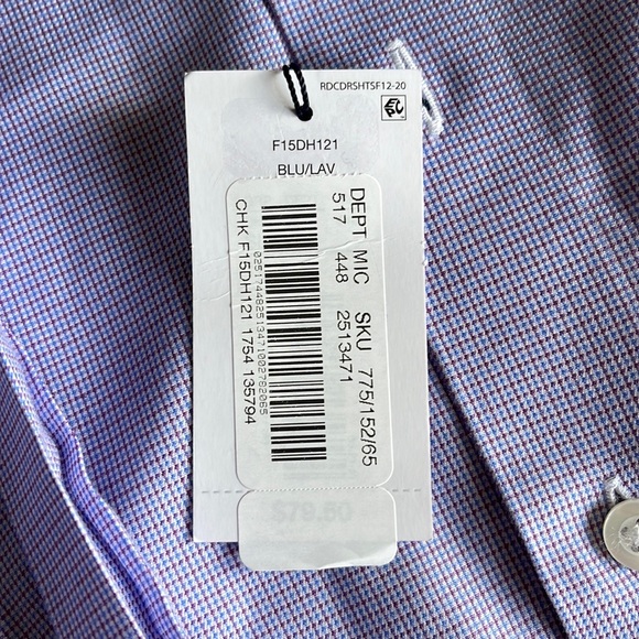 Daniel Cremieux Dress Shirt size 17 1/2 34 Lavender/blue - Picture 5 of 7